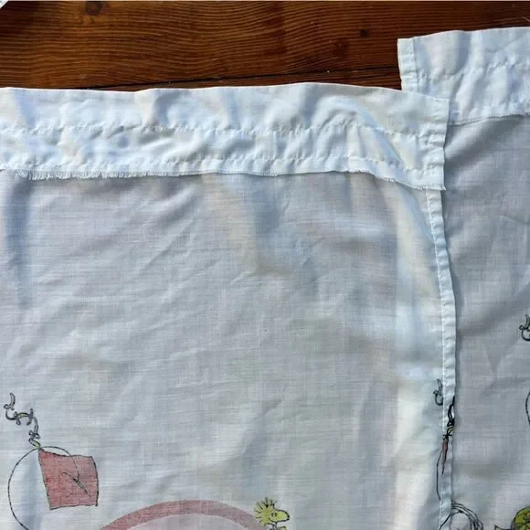 Vintage Peanuts Curtains 1966 Cafe Curtains With Ruffle Valance - Picture 9 of 13